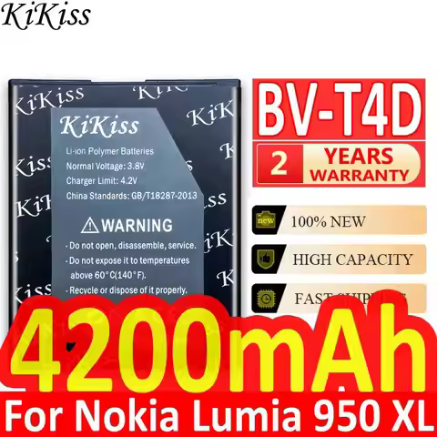 High Capacity Safe For Nokia Lumia 950 XL Cityman 940 XL RM-1118 BV-T4D Mobile Phone Battery 4200mAh