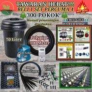 Set Fertigasi Lengkap Tong 70L, Pam 7200L/H