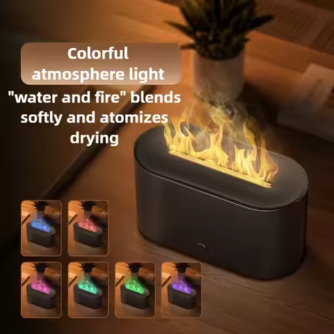 Aroma Diffuser Air Humidifier Ultrasonic Cool Mist Maker Fogger Led Essential Oil Flame Lamp Difusor