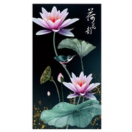 Lotus Flower Cross Stitch DIY Embroidery Set Living Room Decorative Painting 11CT 9CT Printed Cloth 