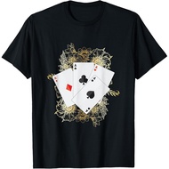 4 Aces Playing Cards, Poker Gambling Game Funny Gift Men T-Shirt