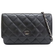 黑色 羊皮 WOC 鍊帶 肩背包 銀釦【CHANEL 香奈兒】 AP0250