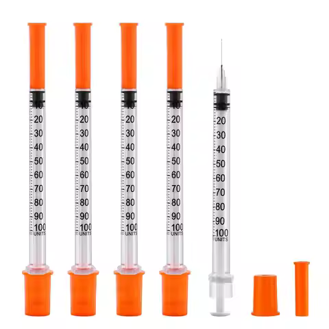 100PCS 1ml 30G*13mm Sterile Insulin Syringe With 1/2 inch Needle, Individually Wrapped For Pets Use