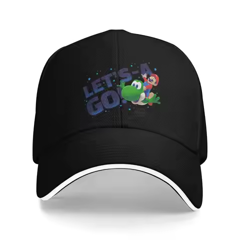 Super Marios Galaxy Movie Let's a Go! Star Ride Baseball Cap Vintage Sandwich Cap Unisex Adjustable 