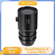 7artisans 120mm T2.9 Spectrum Series Macro 2X MF Cinema Lens for Canon RF R6 Sony A7C2 A6500 FX3 Lei