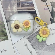 Loveyouhu For Ugreen Hitune S3 Earphone Case Transparent sunflower sunflower & pendant