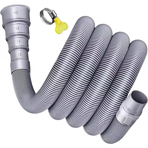 Foldable RV Caravan Sewer Pipe Kit 3 4 5m with Adapter Clamp Camper Trailer Waste Hose Leakproof Dra