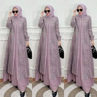 DEALOVA Dress bahan CRINKEL Airflow Terbaru 2023 Muslimah Gamis Crinkel Gamis Wanita