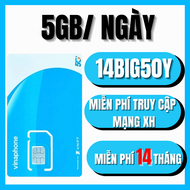 Sim Data Vinaphone 4G 5G 14BIG50Y Dùng 14 Tháng Tặng 5GB/ngày Miễn Phí MXH Dùng Cho Mọi Thiết Bị | F