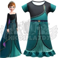 hiCosplaydy Kids Princess Anna Cosplay Costume Dress