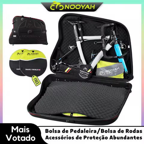 NOOYAH Bike Travel Case Bicycle Transport Bag EVA Case MTB Road Bike Accessories Hardshell Round Tri