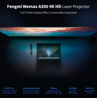 [Pre-order] Laser TV - Wemax A300 9000 Lumens 2600 ANSI Lumens 4K  ultra short throw laser projector / laser TV เลเซอร์ทีวี ดำ One