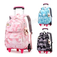 45cm Trolley SchoolBag 6-Wheels Primary Backpack for Staircase Beg Sekolah Beg Roda Sekolah Rendah