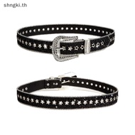 SHNGKI Y2K Rhinestones Buckle Belt Waist Strap Gothic Fashion Cowgirl Skirt Waistband