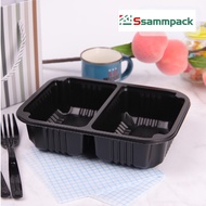 G19155- 2 compartments Disposable 2-compartment food tray, take-away food container