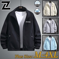 Baju Jaket Lelaki Stand Collar Loose Plus Size Men's Jacket Windproof and Waterproof Casual Jacket