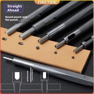 M390 Steel handle Leather Belt Round/Flat Hole Puncher, Dia 3/3.5/4/4.5/5/6/7MM,flat hole 4x6/5x8mm,