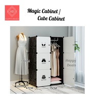 clothes rack Happy Deals XL Size 8 Cubes Wardrobe Cabinet Magic Cabinet Almari Rak Large Capacity Bl