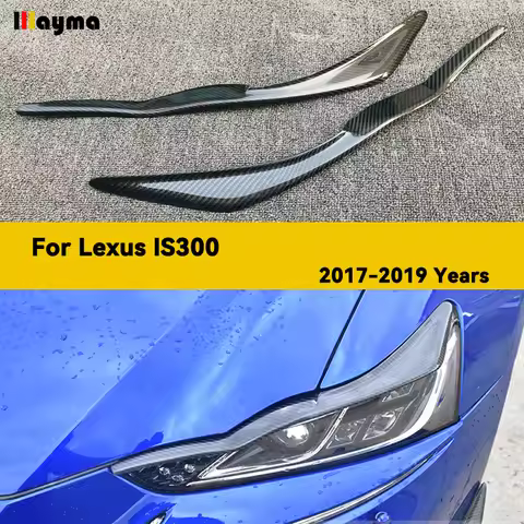 Real Carbon Car Headlight Cover Eyelids For Lexus IS300 2017- 2019 IS300h F Sport Front Lamp Fiber G
