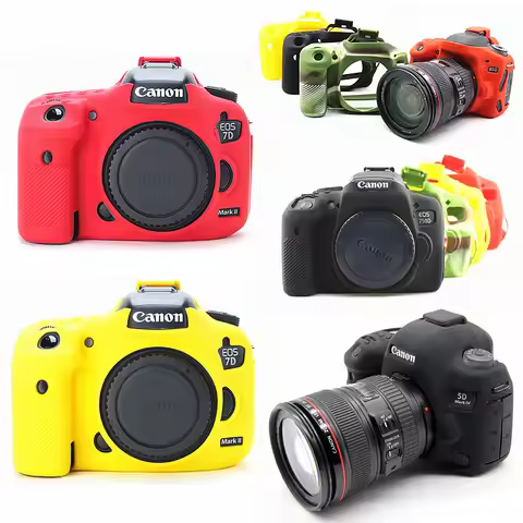 Silicone Case Skin Cover DSLR Camera Bag For Canon EOS R 6D 7D 5D Mark II III IV 200D 70D 80D 750D 4