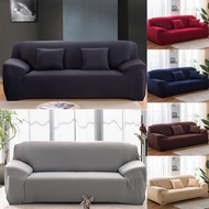 Solid Color Sofa Cover L-Shape Sarung Kusyen 1/2/3/4 Seater Slipcover Stretch Seat Cover Funiture Protector Couch Cover
