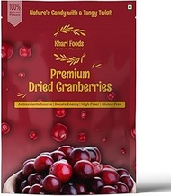 Khari Foods Seedless Whole Dried Cranberries, Healthy Cranberry Snacks For Kids & Adults, Fiber Rich