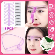 【A Happy】 8PCS/SET Eyebrow Shaper Makeup Template Eyebrow Grooming Shaping Stencil Kit DIY Eyebrow T