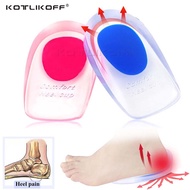 （A VOGUE）   KOTLIKOFF Soft Silicone Gel Insoles For Heel Spurs Pain Foot Cushion Massager Care Half Heel Insole Pad ความสูงเพิ่มขึ้น