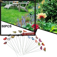 {Big Sale} 50PCS Butterfly Stakes Outdoor Yard  Flower Pot Bed Garden Decor Yard Art❀