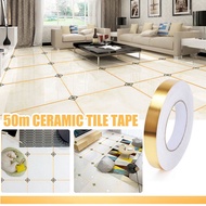 50M Ceramic Tile Mildewproof Tile Tape Decor Gold Self Adhesive Wall Floor Tape Sticker Frame Home K