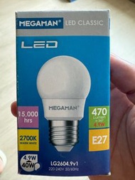 曼佳美 - 2級能源效益標籤 冷日光  LG2604.9v1 LED 4.9W =40W E27 2700K