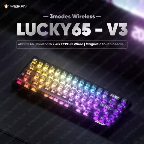 Weikav Lucky65 V3 NUT65 Sugar65 Lucky65 V2 Wireless Aluminum Mechanical Keyboard Kit RGB Bluetooth W