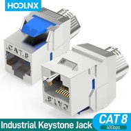 Hoolnx CAT8 CAT7 CAT6A CAT6 Tool Less RJ45 Keystone Jack, Metal Zinc Alloy Self-locking Tool Free ST