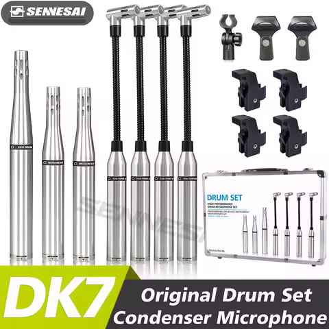 Top Quality！DK7 7-Piece SR20LS SR25 DM20/All Condenser Drum Microphone，7 Sets Ultra High Recording F