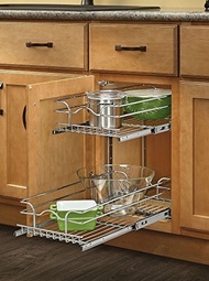 Rev-A-Shelf - 5WB2-0918-CR - 9 in. W x 18 in. D Base Cabinet Pull-Out Chrome 2-Tier Wire Basket