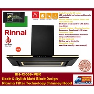 Rinnai RH-C1059-PBR Sleek &amp; Stylish Matt Black Design Plasma Filer Technology Chimney Hood