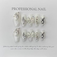 Heavy Industry Style Crystal Butterfly Retro Baroque Plaster Glue Manicure Handmade Wear Nail Sticke