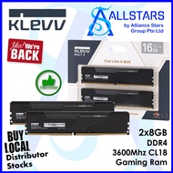 KLEVV 2x8GB BOLT X DDR4 3600MHz CL18 Gaming RAM Kit (KD48GU880-36A180U KD48GUA60-36A180U