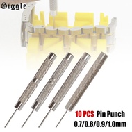 【GIGGLE
】 10Pcs Watch Strap Bracelet Pin Remover Repair Tool Iron Pin Punches 0.7-.0mm