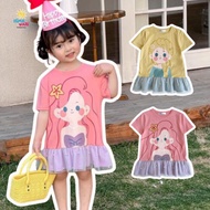 Himawari.kids AKAHA Girls' Dress with Princess Motif, Short Sleeve, Premium Fashion Kids