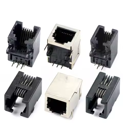 10PCS RJ11 Telephone Socket Curved Pin 95001 4P4C 6P6C 6P4C 8P8C Female Jack Pcb Connector