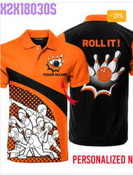 Roll It Bowling Custom Name Polo Shirt For Men &amp; Women PN1699