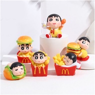 6Pcs 5cm Popular Carnival Crayon Shin Chan Blind Box Mcdonald Series Kawaii Action Figure Desk Decor