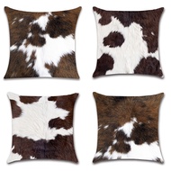 Short Plush Pillow Case 40x40/45x45/50x50/60x60/30x50/40x60cm Cow Print Decorative Cushion Cover Thr