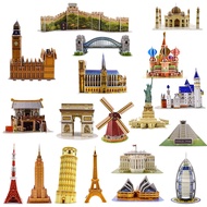 HOT!!!✇๑❁ pdh711 Kids Toys Cardboard 3D Paper Building Puzzle Model Toys World Souvenir White House Eiffel Tower Gifts for Children DIY Education