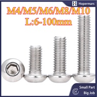 Hex Socket Cap Screw DIN912 | SUS 316 Stainless Steel Grade A4-70 | Skru Allen Key Screw M4/M5/M6/M8