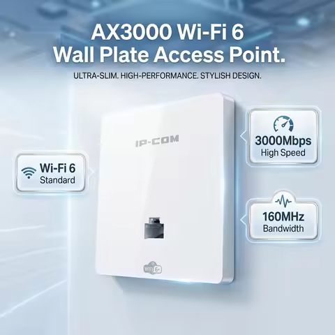 AX3000 WiFi 6 Wall Plate Access Point Dual Band 3000Mbps In-Wall Wireless AP Standard PoE Powered Se