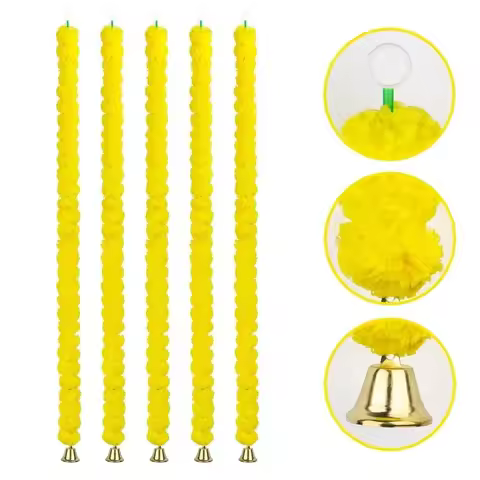Plastic Marigold Garland​​ ​​Pooja Diwali Fiesta Artificial Flowers Pooja Marigold Flowers​​ Bendabl