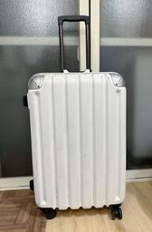 二手 白色 20吋 行李箱 拖運箱 收納箱 四輪 硬殼 止滑 拉桿箱 極簡 旅遊 出國 出遊 大容量