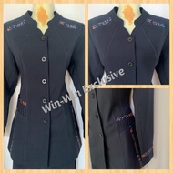 (🍀) Setelan Blazer Baju Kerja Kantor Wanita Batik Biru Dongker